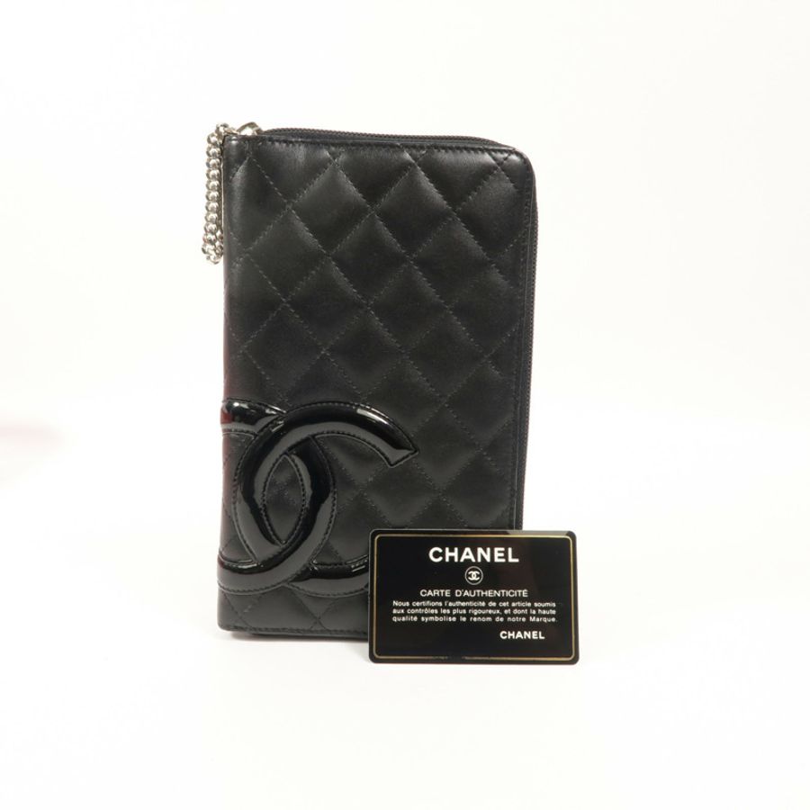 CHANEL 牛皮皮革Cambon Long Wallet長錢包-13