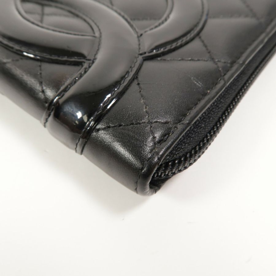 CHANEL 牛皮皮革Cambon Long Wallet長錢包-14