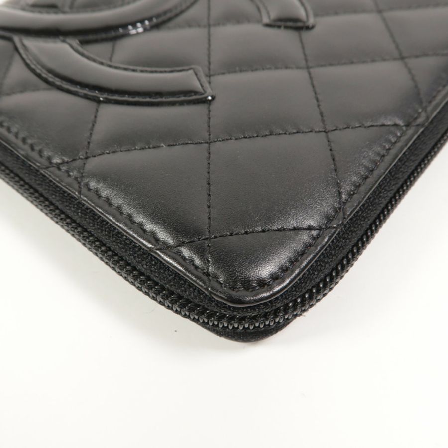 CHANEL 牛皮皮革Cambon Long Wallet長錢包-15