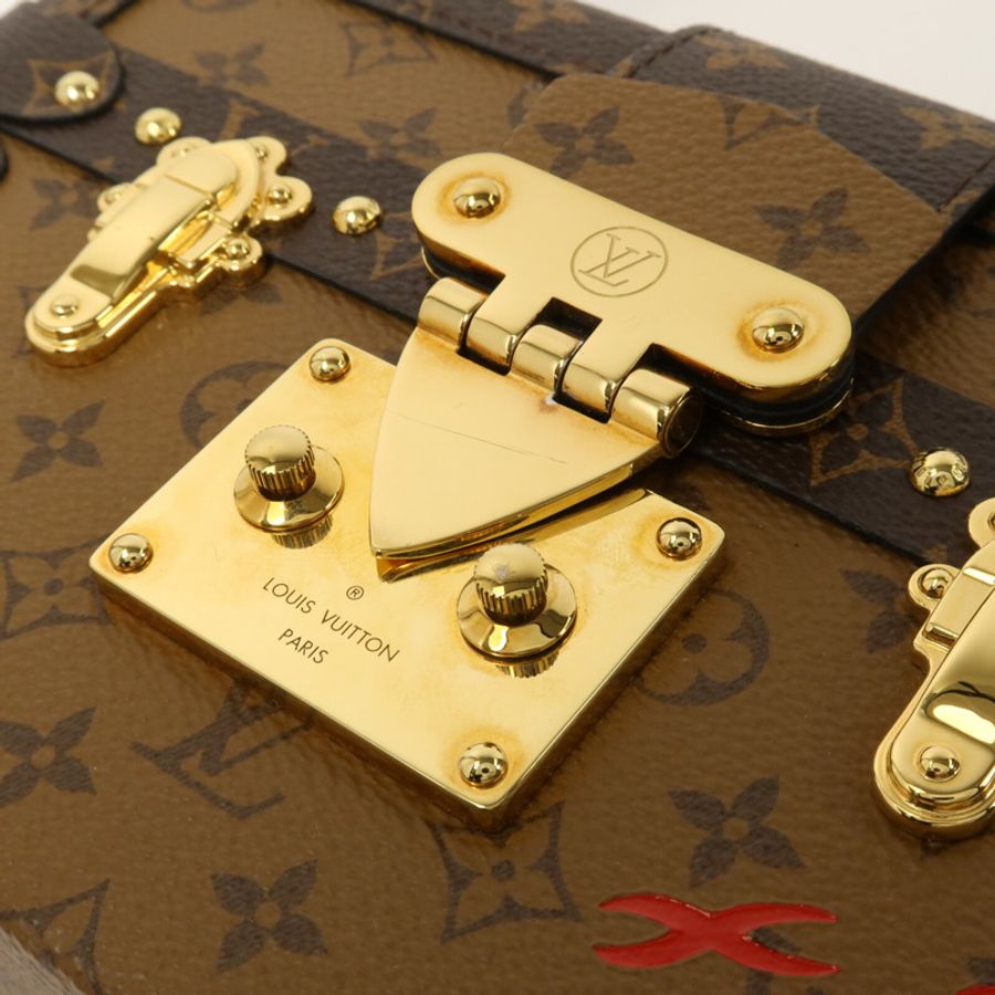 LOUIS VUITTON Monogram Reverse Petite Malle肩背袋-7