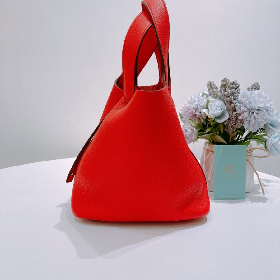 TW4886 Hermes 愛馬仕中號菜籃子手提包包 Picotin 18 TC Rouge De Coeur-2