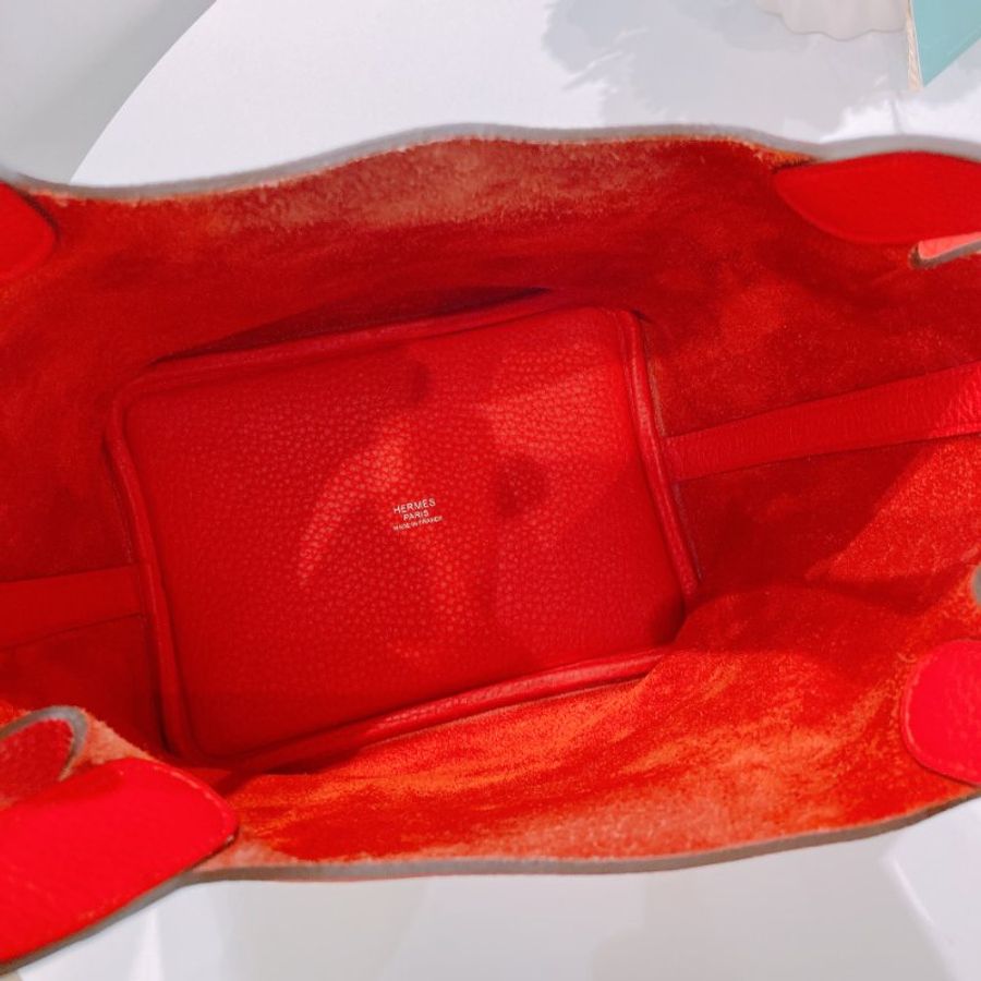 TW4886 Hermes 愛馬仕中號菜籃子手提包包 Picotin 18 TC Rouge De Coeur-13