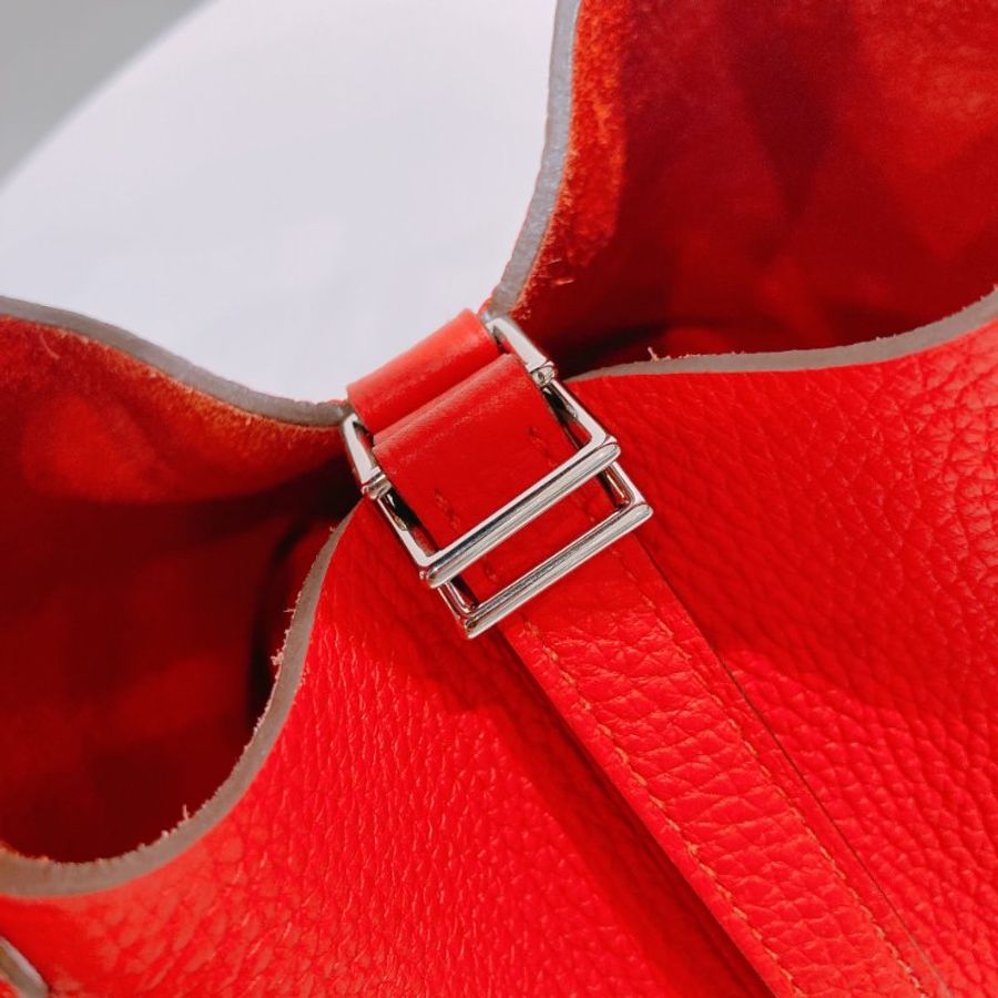 TW4886 Hermes 愛馬仕中號菜籃子手提包包 Picotin 18 TC Rouge De Coeur-23