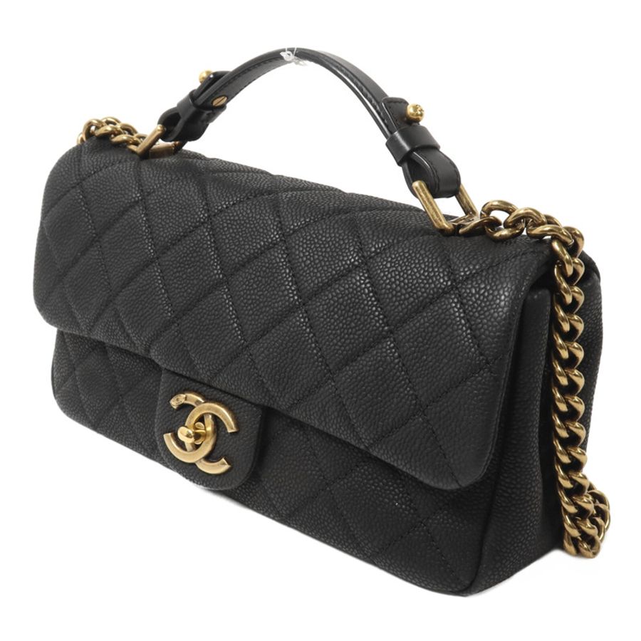 CHANEL 牛皮皮革Chain Shoulder鏈帶手挽肩背兩用袋-2