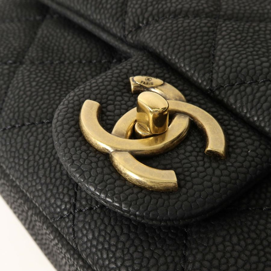 CHANEL 牛皮皮革Chain Shoulder鏈帶手挽肩背兩用袋-10
