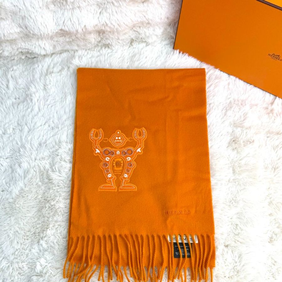 Hermès 機械人羊毛頸巾-2