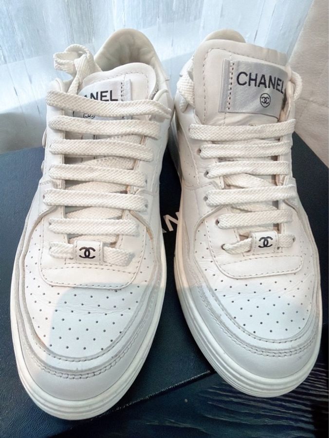 二手精品自賣❤️Chanel香奈兒空軍一號熱賣款休閒小白鞋.百搭經典AF1.35號👟-10