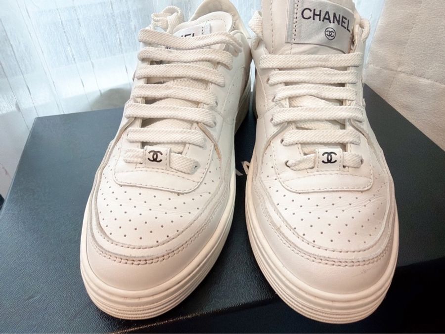 二手精品自賣❤️Chanel香奈兒空軍一號熱賣款休閒小白鞋.百搭經典AF1.35號👟-11