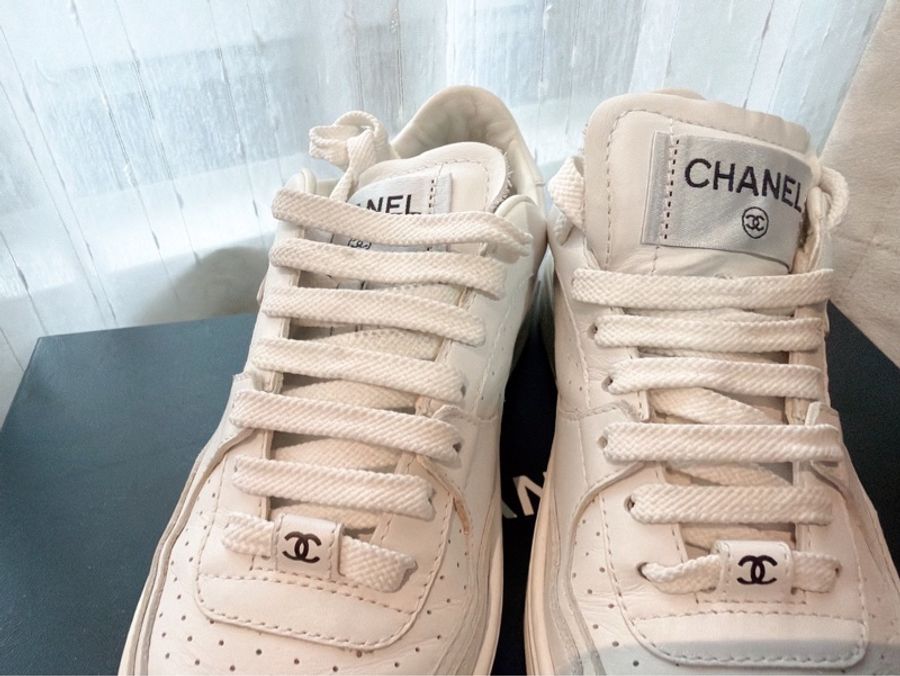 二手精品自賣❤️Chanel香奈兒空軍一號熱賣款休閒小白鞋.百搭經典AF1.35號👟-12