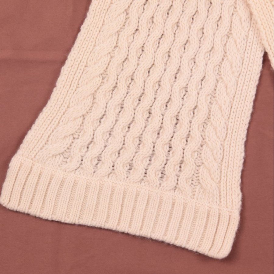 Burberry白色羊毛绞花针织围巾-16