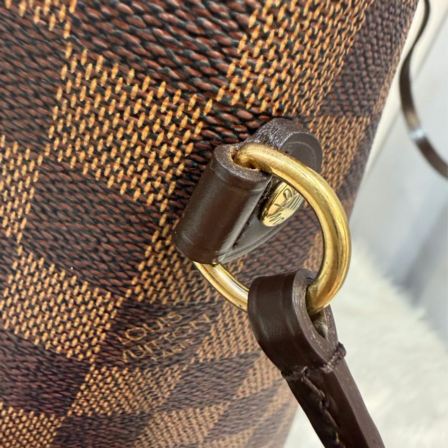 LV N51105 Neverfull TOTE MM 咖啡棋盤格紋肩背拖特包 購物包 托特包-13