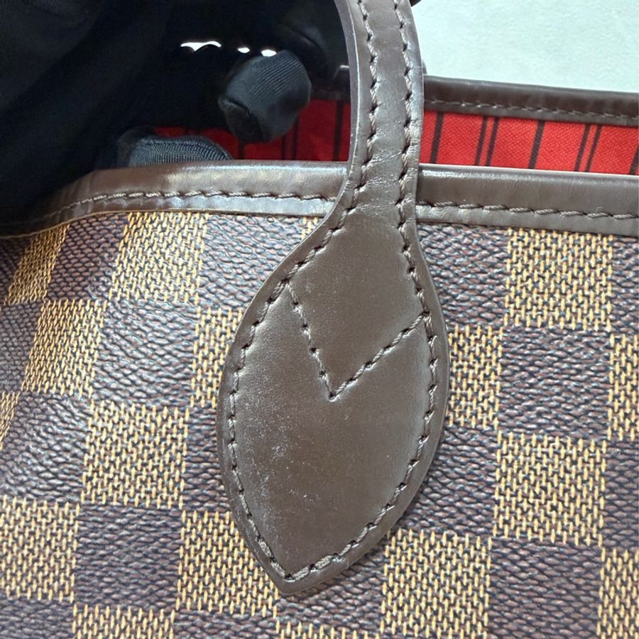 LV N51105 Neverfull TOTE MM 咖啡棋盤格紋肩背拖特包 購物包 托特包-20