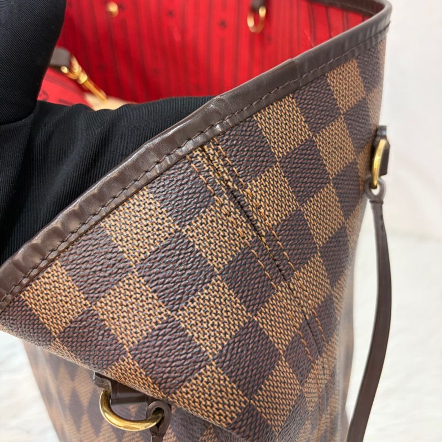 LV N51105 Neverfull TOTE MM 咖啡棋盤格紋肩背拖特包 購物包 托特包-54