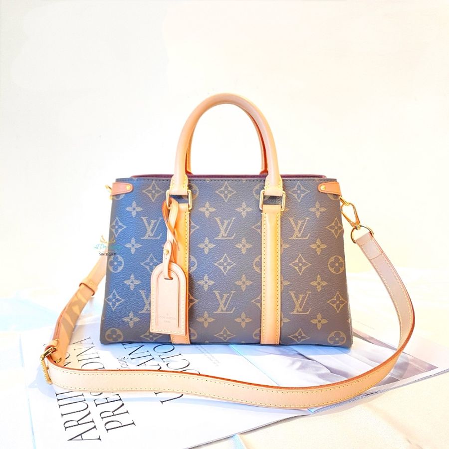 LV M44815 Soufflot BB 經典老花 三夾層 多功能 兩用 手提包 側背包 斜背包 公事包-0