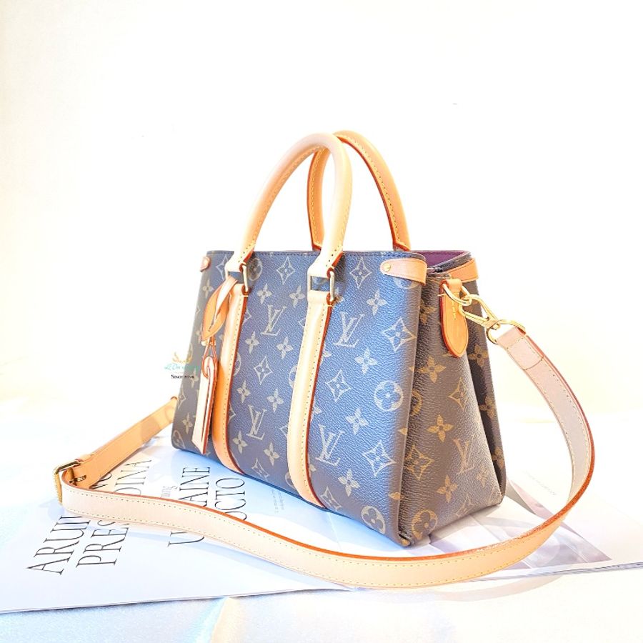 LV M44815 Soufflot BB 經典老花 三夾層 多功能 兩用 手提包 側背包 斜背包 公事包-1