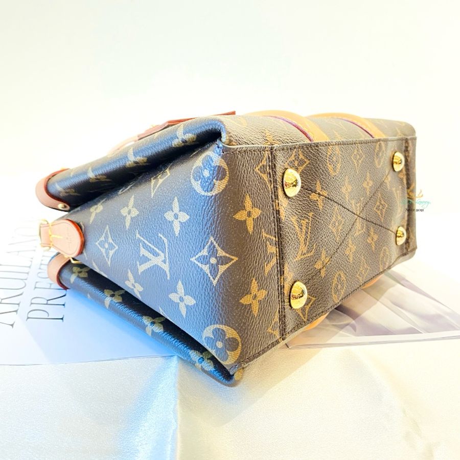LV M44815 Soufflot BB 經典老花 三夾層 多功能 兩用 手提包 側背包 斜背包 公事包-5