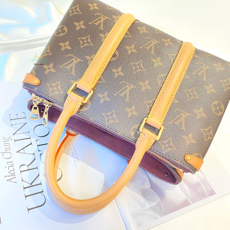 LV M44815 Soufflot BB 經典老花 三夾層 多功能 兩用 手提包 側背包 斜背包 公事包-7