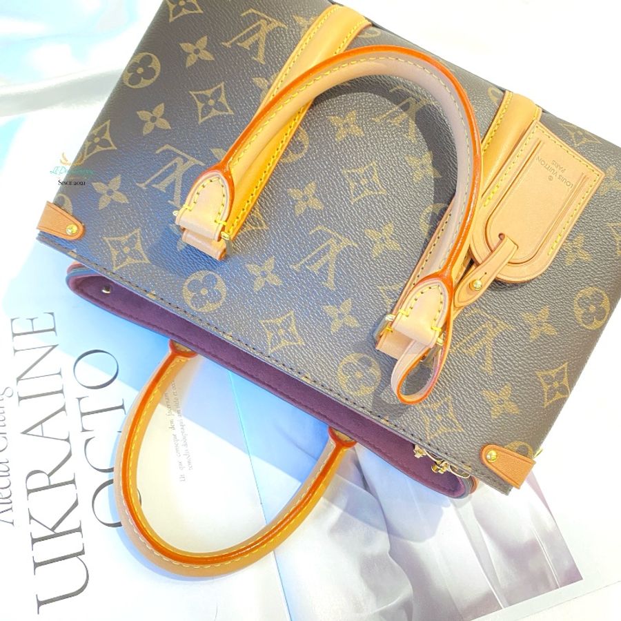 LV M44815 Soufflot BB 經典老花 三夾層 多功能 兩用 手提包 側背包 斜背包 公事包-8