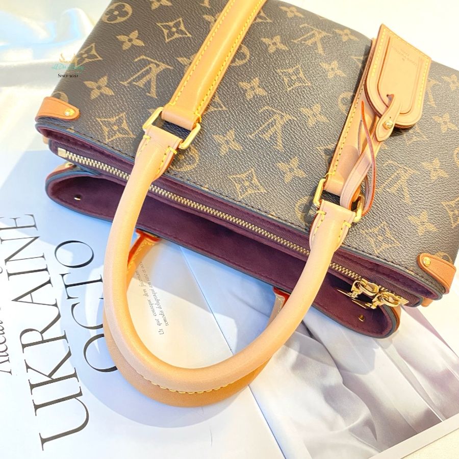 LV M44815 Soufflot BB 經典老花 三夾層 多功能 兩用 手提包 側背包 斜背包 公事包-9
