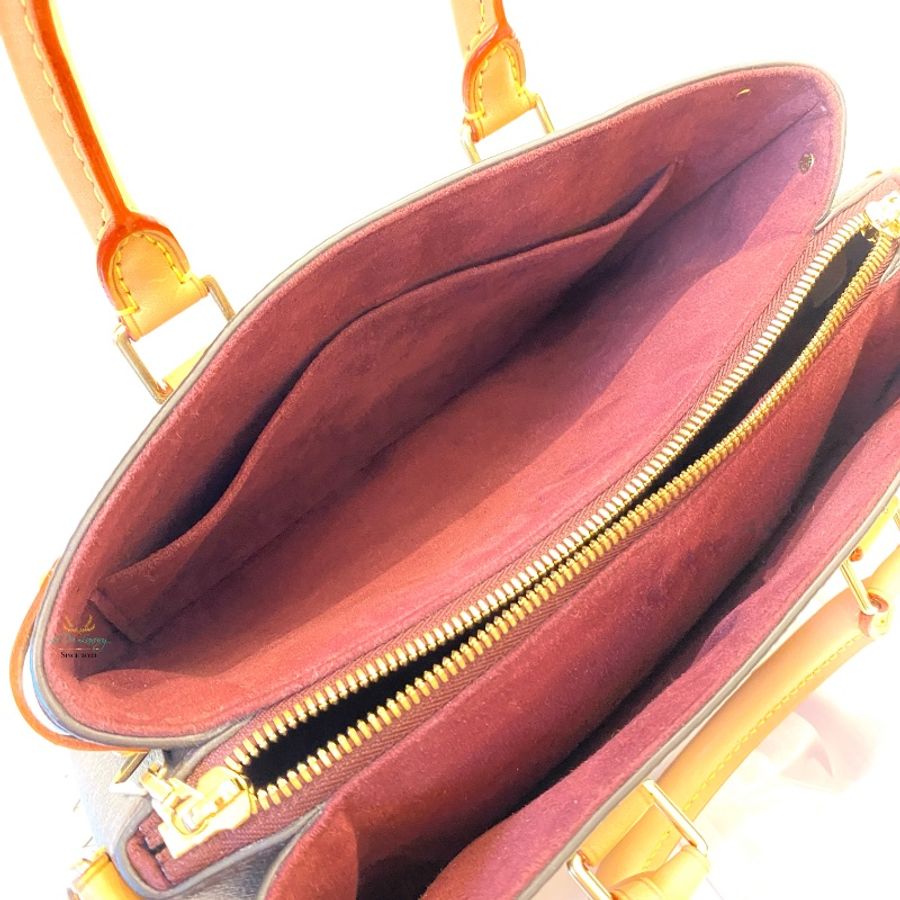 LV M44815 Soufflot BB 經典老花 三夾層 多功能 兩用 手提包 側背包 斜背包 公事包-13