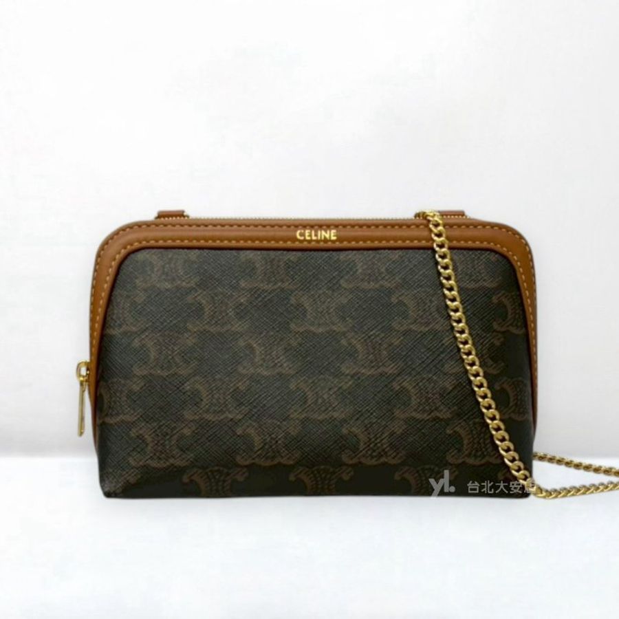 A13321-CELINE Clutch on Chain 經典老花貝殼鍊包10E382CBX.04LU-0