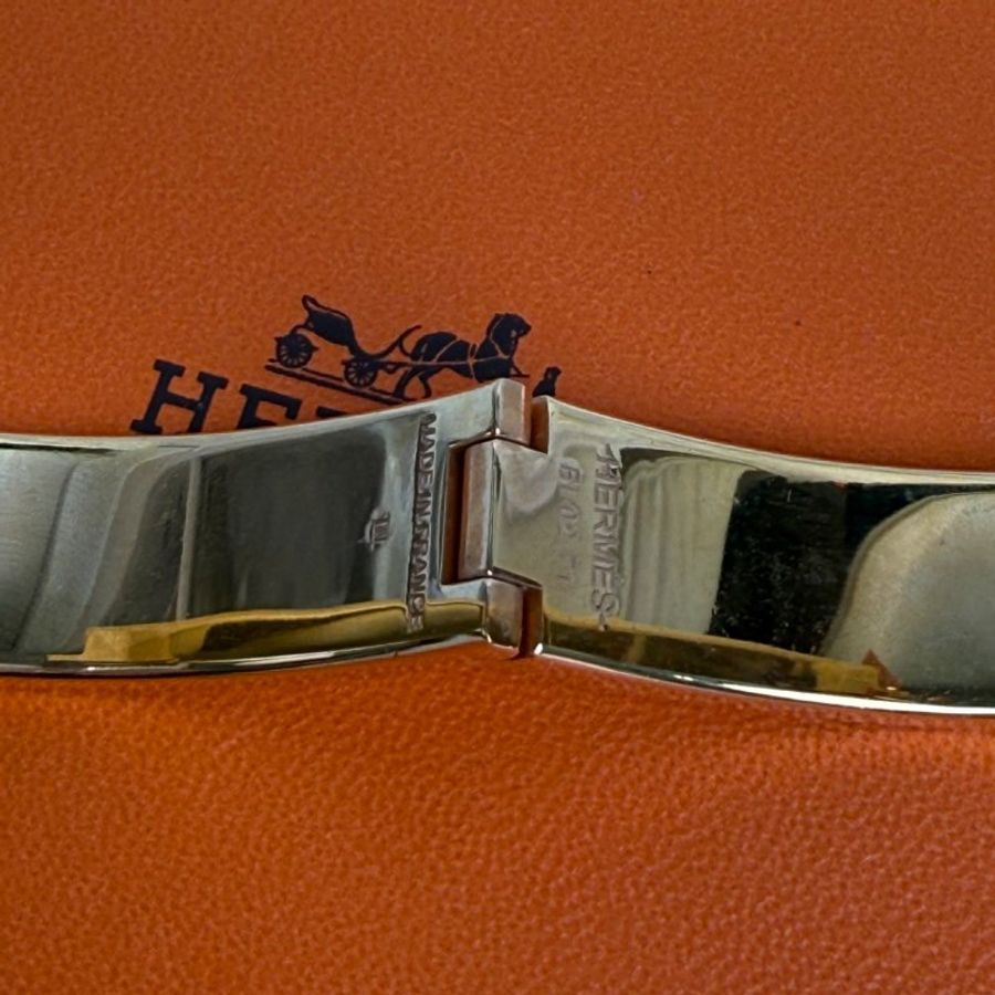 Hermès H手鐲 奶咖色玫瑰金-3