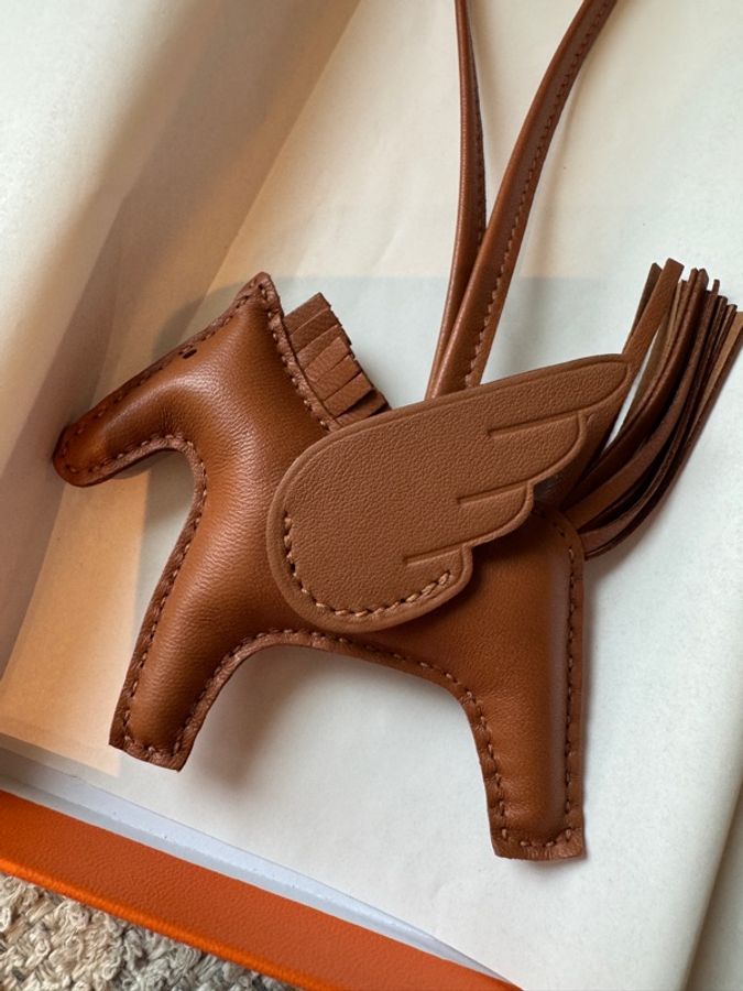 Hermes愛馬仕Hermes Rodeo PM 金棕小馬吊飾-5