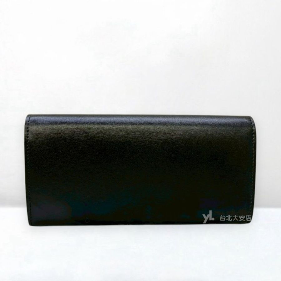 A13322- TRIOMPHE 黑色牛皮金色凱旋門下蓋長夾10E313DPV.38NO-3