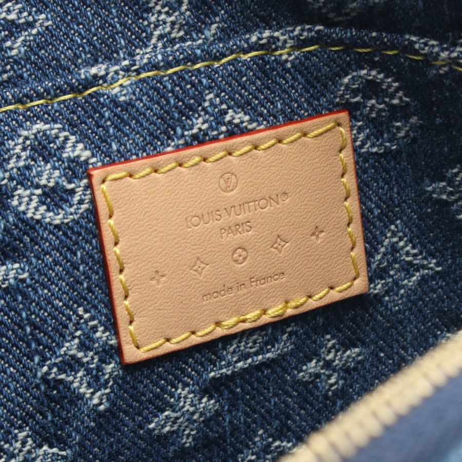 路易威登 Pochette 化妝包 PM M24316 Monogram 丹寧皮 藍色 二手-3