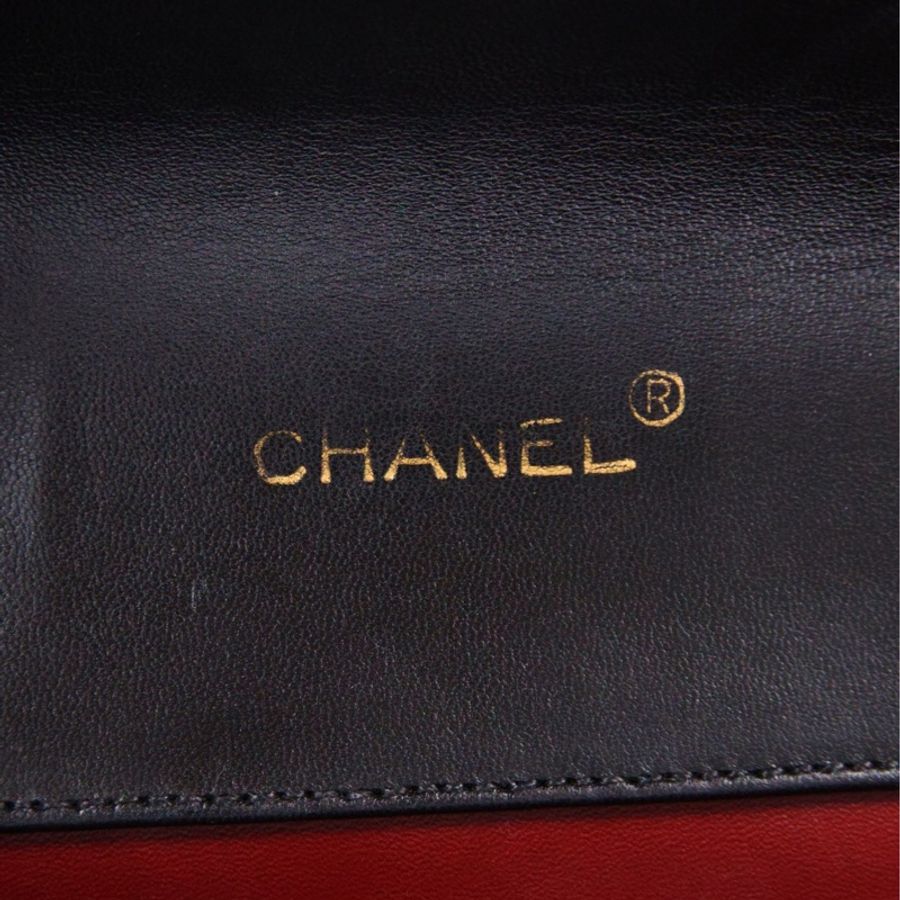 Chanel黑金书包扣菱格纹信封包woc单肩包-31