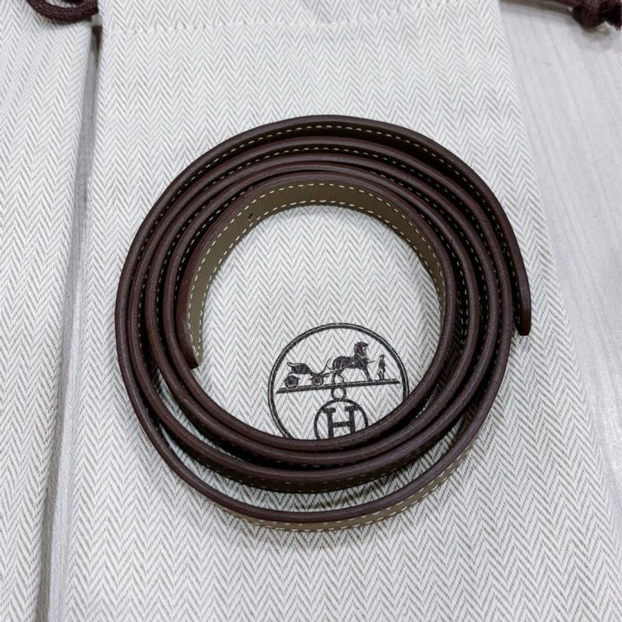 Hermès mini Halzan /全新閒置大象灰銀釦-13