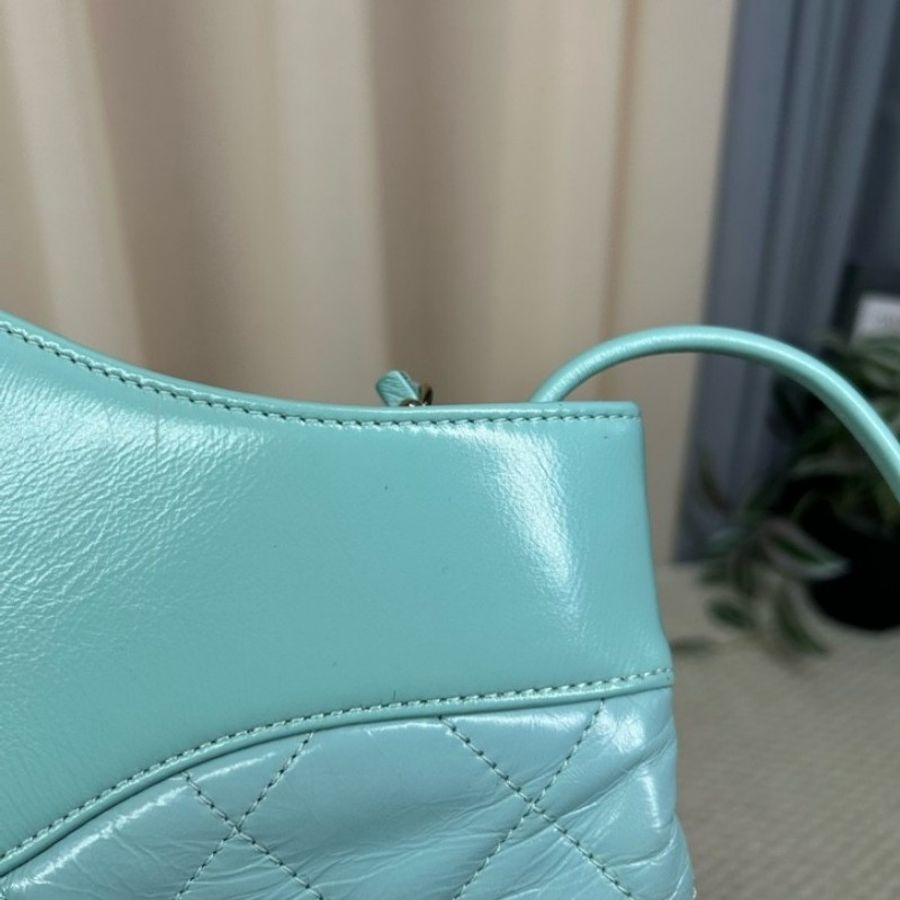 Chanel薄荷綠皺褶牛皮31Bag 經典菱格紋 金色五金-18