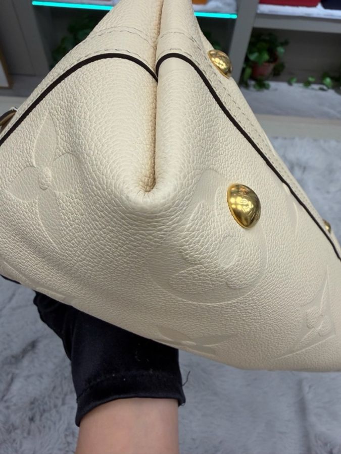 LV路易威登 97新Carryall小號米白色全皮壓紋子母包 芯片款-4