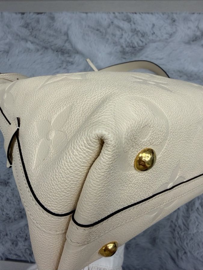 LV路易威登 97新Carryall小號米白色全皮壓紋子母包 芯片款-5