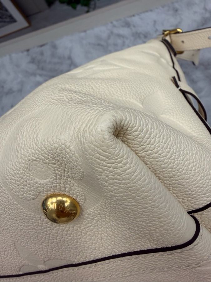 LV路易威登 97新Carryall小號米白色全皮壓紋子母包 芯片款-6