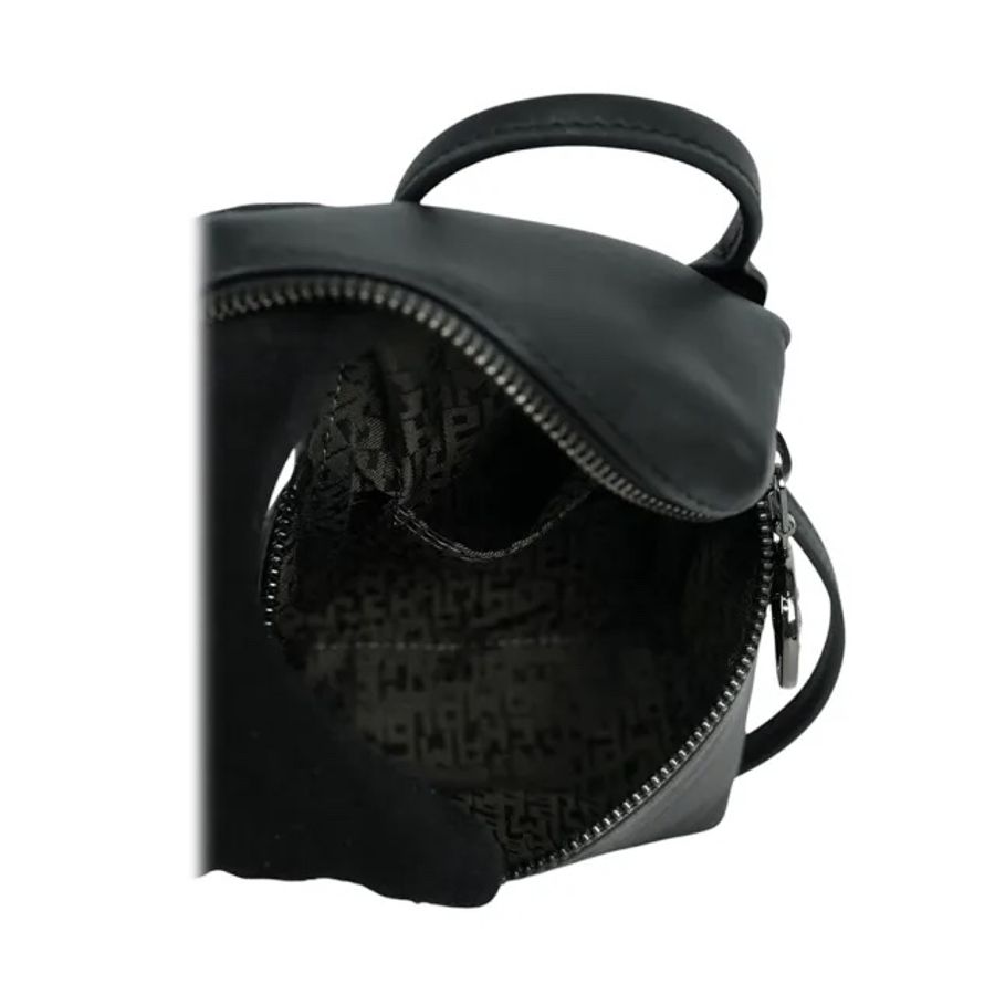Longchamp迷你手機包 LE PLIAGE XTRA系列牛皮直式斜背包 黑-6