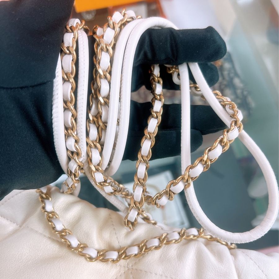 Chanel 22 mini 漸變香檳金-9