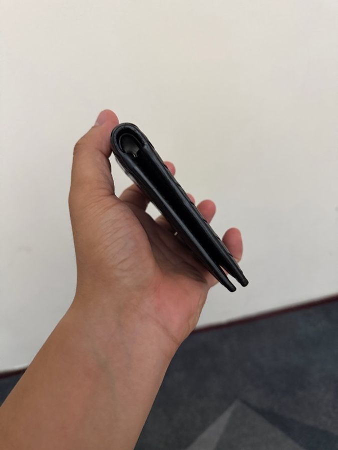 Bv經典編織黑色短夾-3