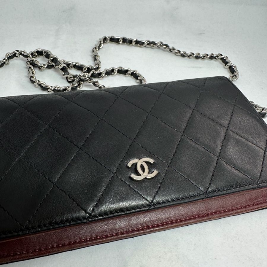 香奈兒 黑色 黑色皮革 菱格 羊皮 黑色皮革 雙c 經典款 長夾 錢包 chanel WOC手袋 側斜包 孭背包 長夾 單肩包 包包 鏈條錢包 chanel black caviar long wallet /wallet on chain woc香奈兒 黑色 菱格 長夾 Chanel WOC 鏈條錢包-13