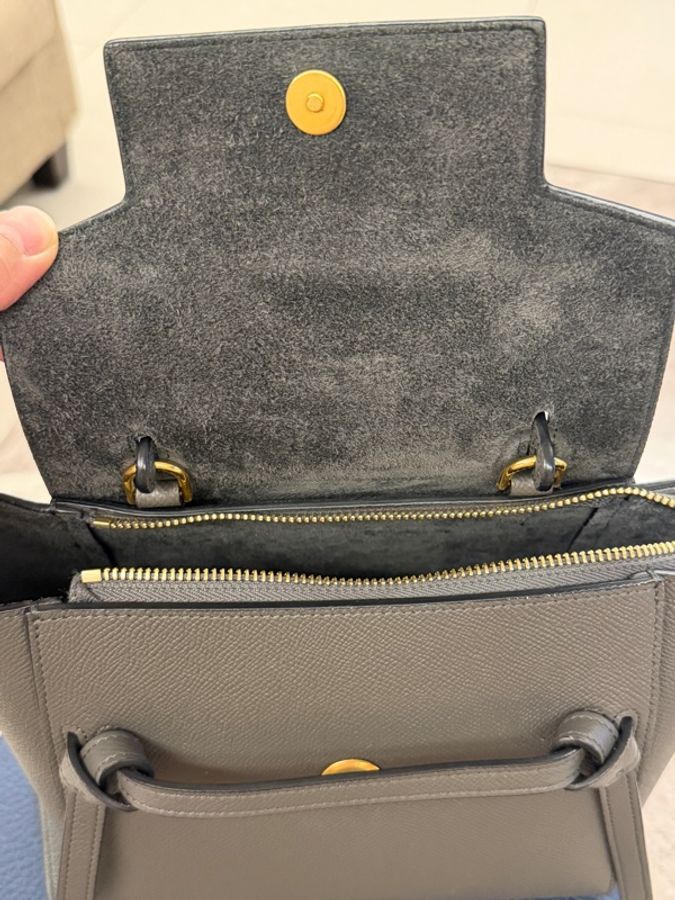 Celine 鯰魚包 大象灰-14