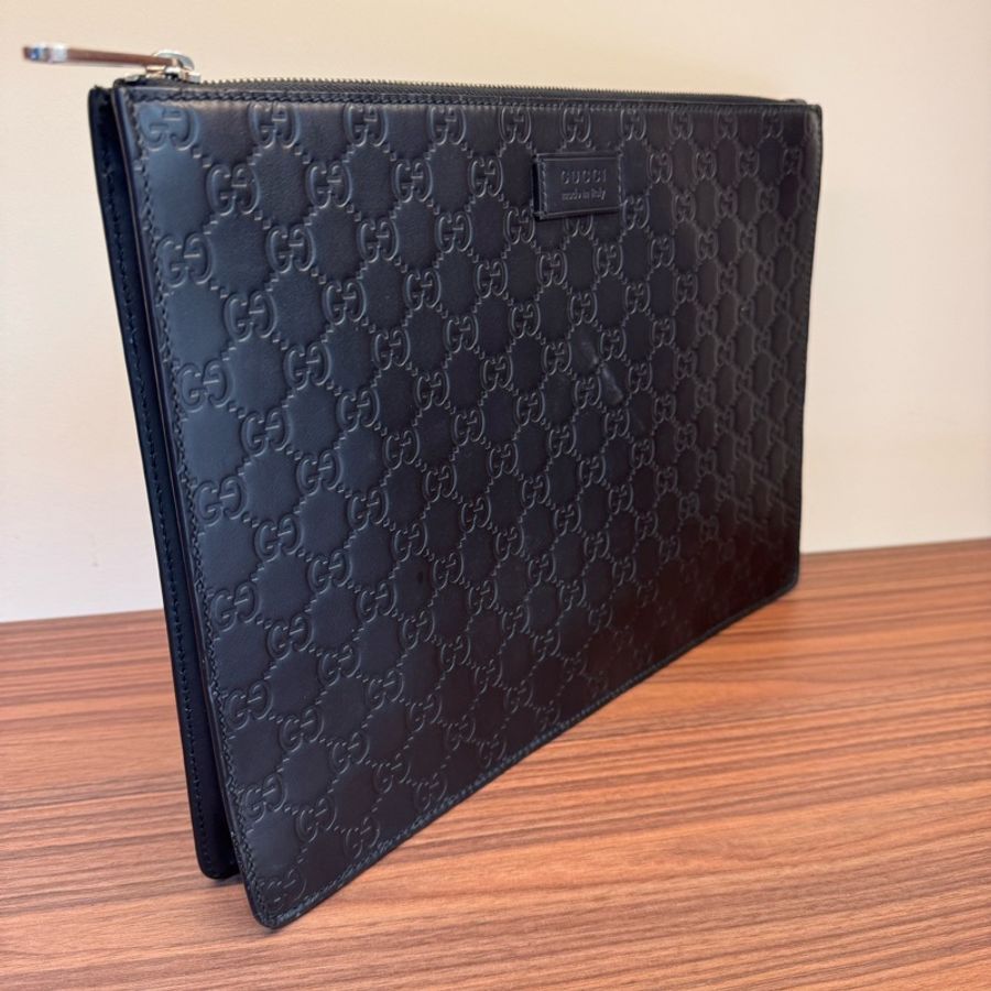 GUCCI古馳老花Logo壓紋 手拿包斜挎單肩包-3