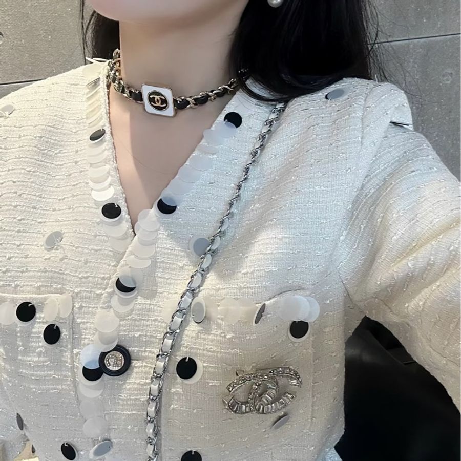 全新全配❤️ 香奈兒 #皮穿鏈 #choker #頸鏈 #項鍊-7