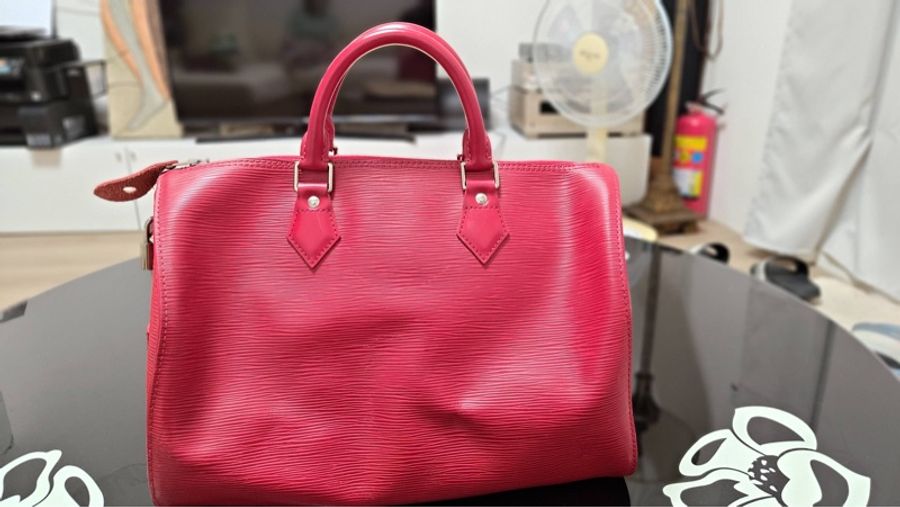 LOUIS VUITTON 路易威登 波士頓包 M43007 水波紋Epi Speedy 紅色-7