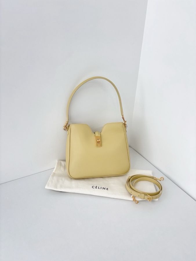 ✨Celine賽琳|奶黃色金扣|雙肩帶 CAMILLE 16 SOFT|99新-1
