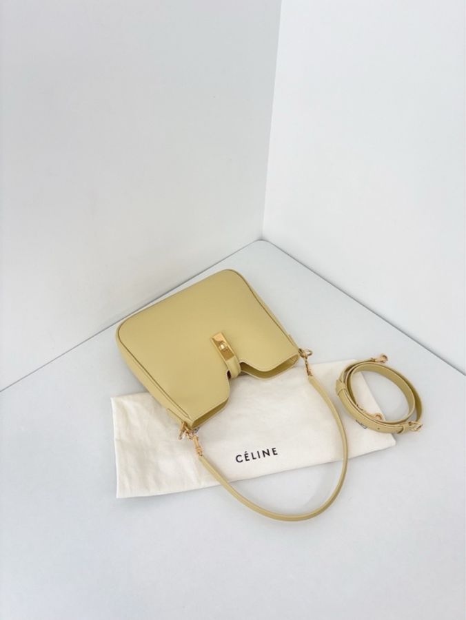 ✨Celine賽琳|奶黃色金扣|雙肩帶 CAMILLE 16 SOFT|99新-5