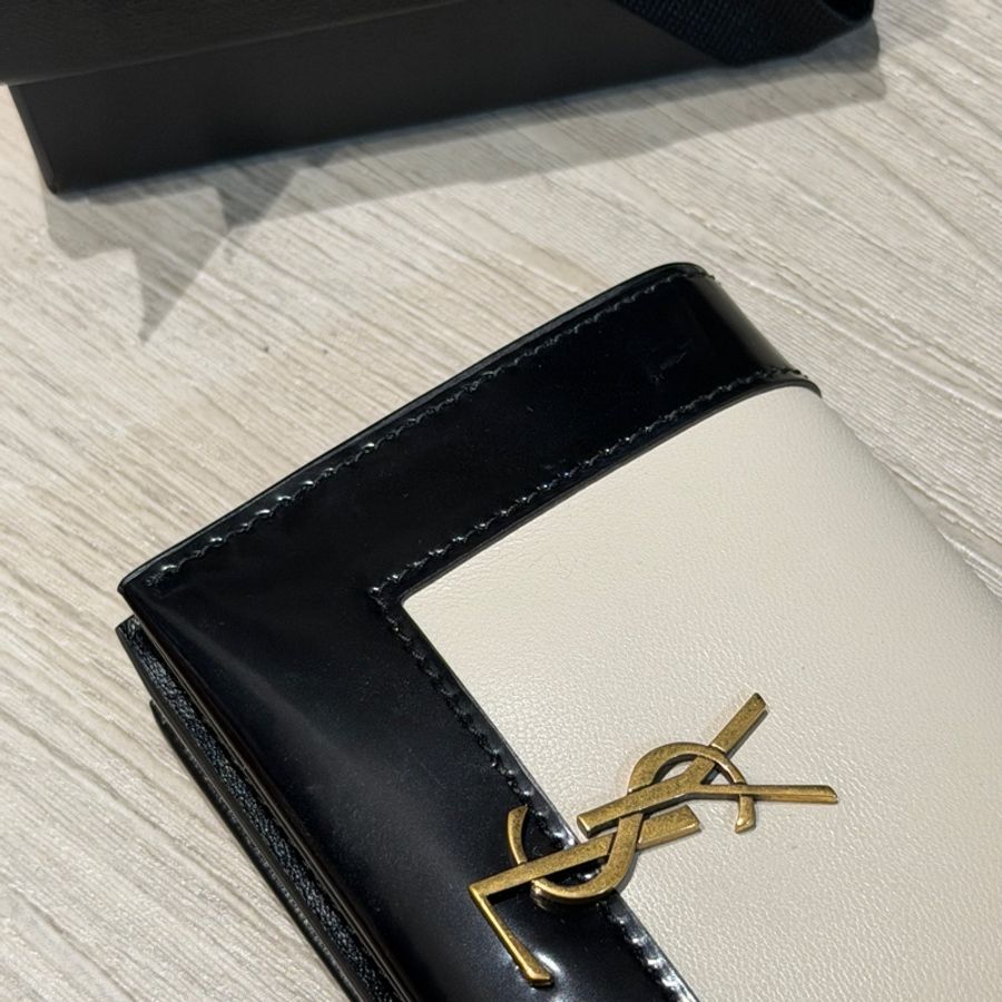 Saint Laurent(YSL)短夾 黑白拼色-8