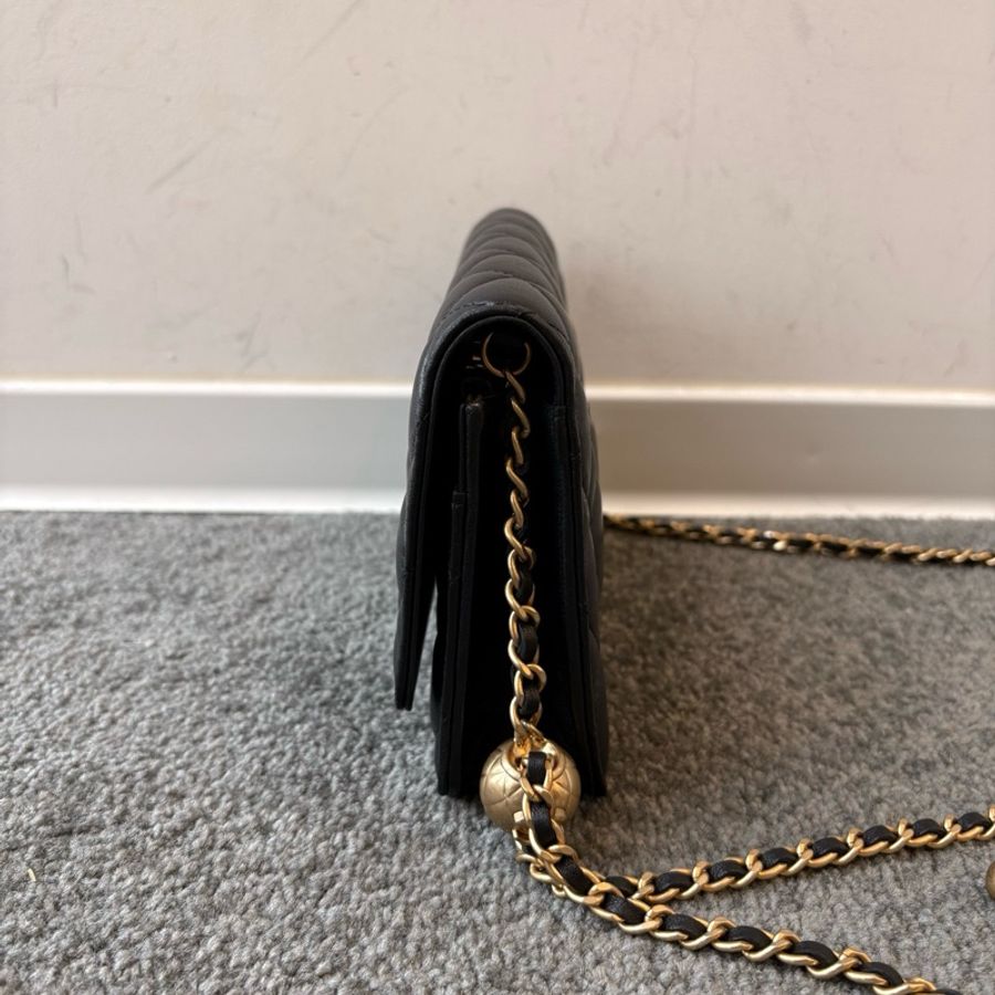 CHANEL香奈兒 黑金金球woc斜挎包 芯片款 經典時尚-1