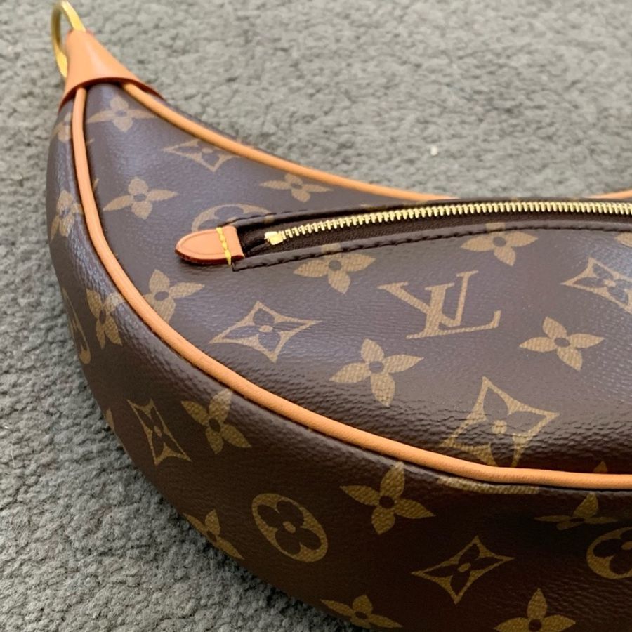 LV 路易威登 Loop系列 老花豌豆包 月亮包 單肩斜挎包 芯片款-8