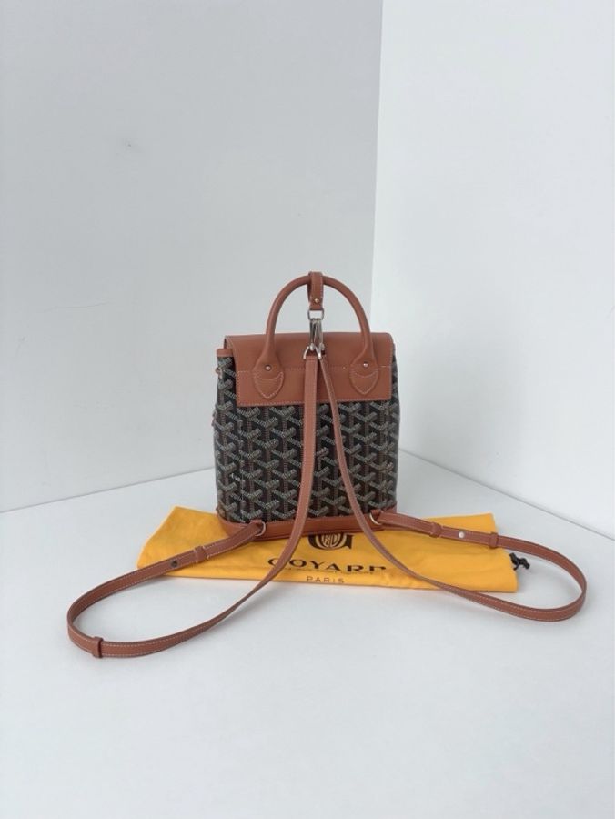 ✨Goyard|Alpin mini焦糖色老花迷你雙肩包|99新-3