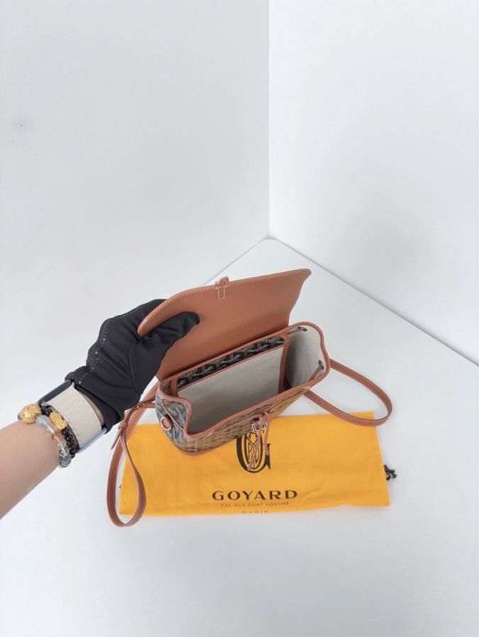 ✨Goyard|Alpin mini焦糖色老花迷你雙肩包|99新-7
